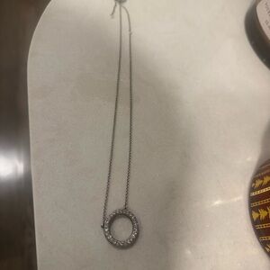 Pandora Silver Necklace with Sparkling Circle Pendant